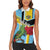 Personalized Saint Lucia Women Sleeveless Polo Shirt Jacquot Parrot Rosie Floral - Wonder Print Shop