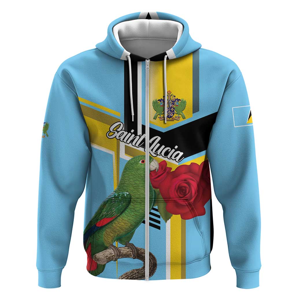 Personalized Saint Lucia Zip Hoodie Jacquot Parrot Rosie Floral - Wonder Print Shop