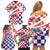 Croatia National Day 2024 Family Matching Off Shoulder Short Dress and Hawaiian Shirt Hrvatska Dan drzavnosti