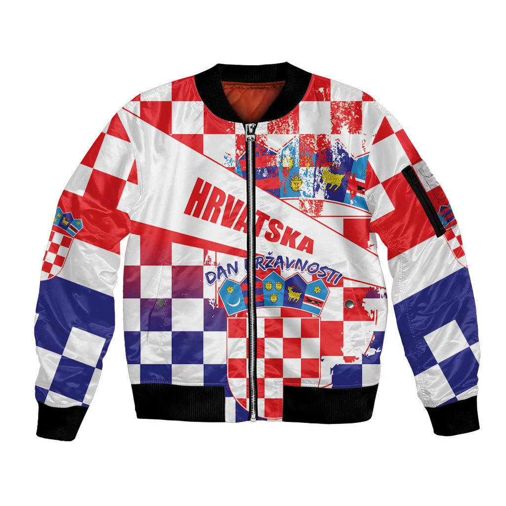 Croatia National Day 2024 Sleeve Zip Bomber Jacket Hrvatska Dan drzavnosti