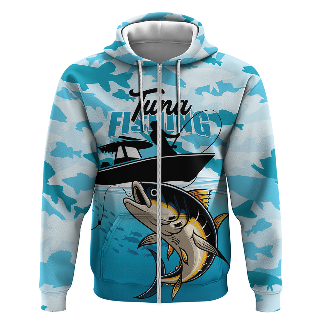 Tuna Fishing Zip Hoodie Fish Camouflage Pattern - Wonder Print Shop