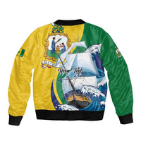 Personalized Saint Vincent and the Grenadines Sailing Sleeve Zip Bomber Jacket Caribbean Sailing