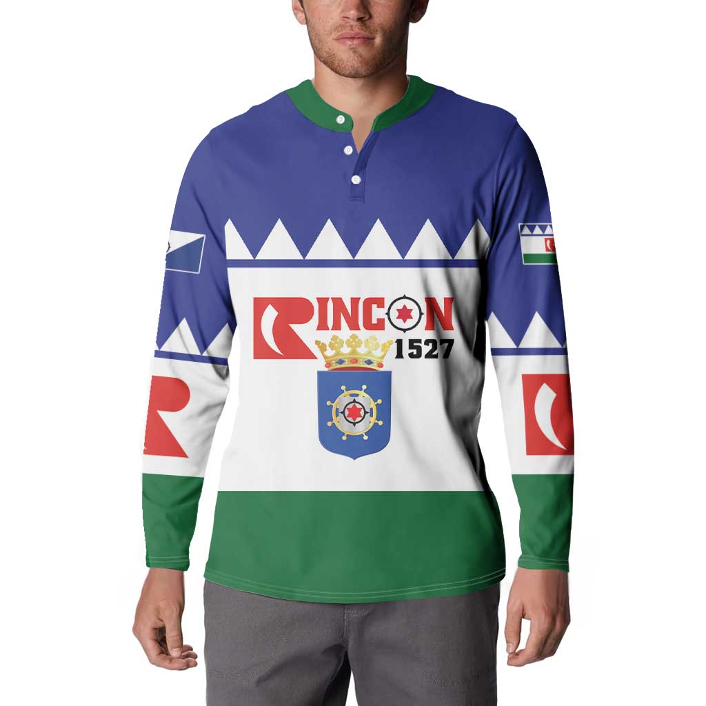 Personalised Bonaire Rincon Button Sweatshirt Flag Stylized