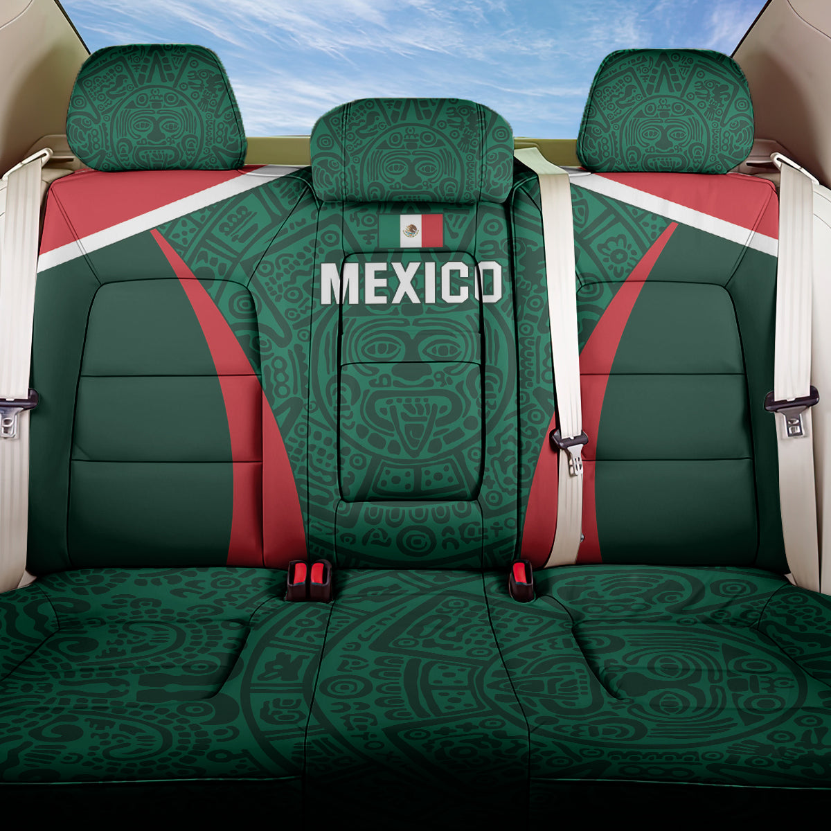 Mexico 2024 Football Back Car Seat Cover El Tri Go Champion