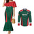 Personalized Mexico 2024 Football Couples Matching Mermaid Dress and Long Sleeve Button Shirt El Tri Go Champion