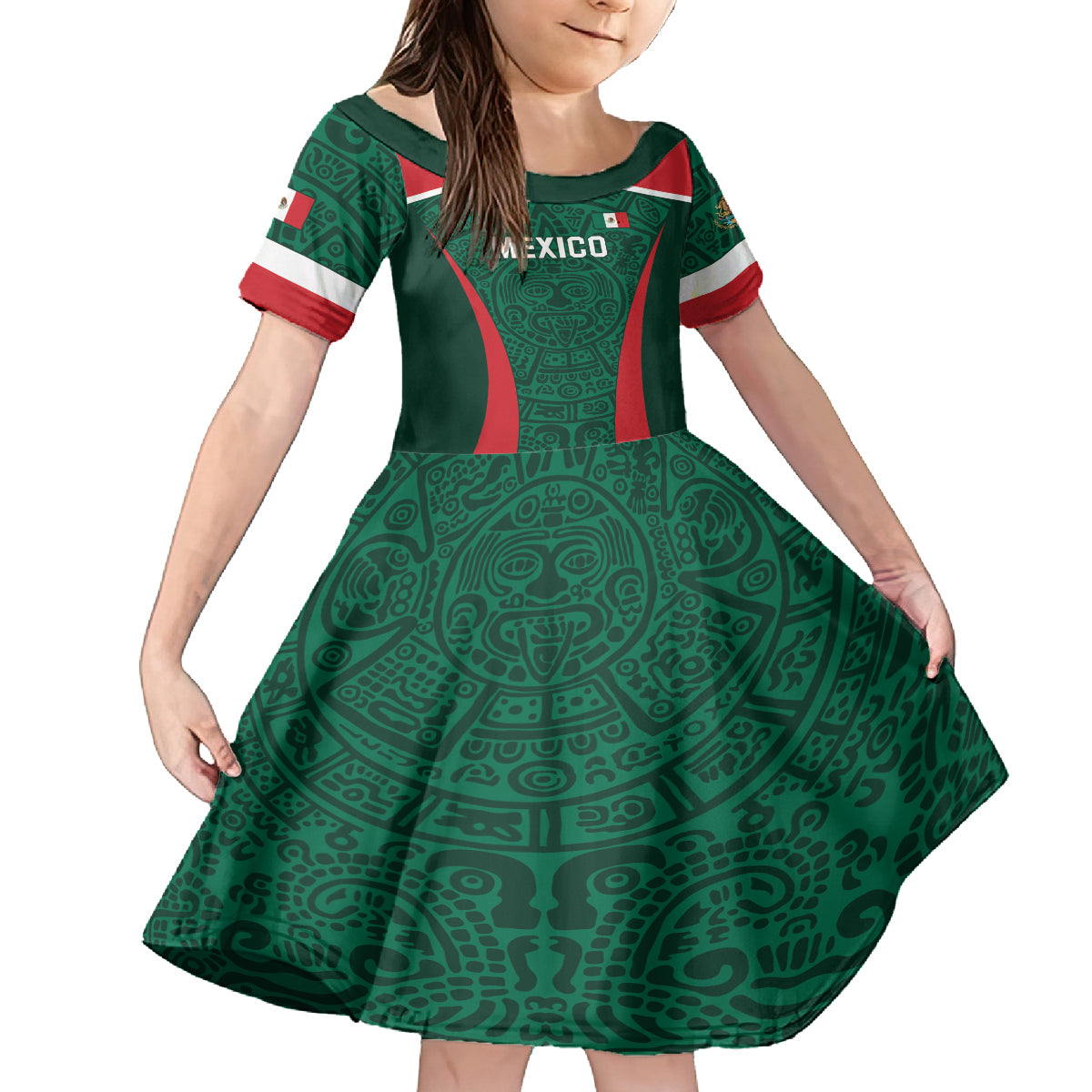 Personalized Mexico 2024 Football Kid Short Sleeve Dress El Tri Go Champion