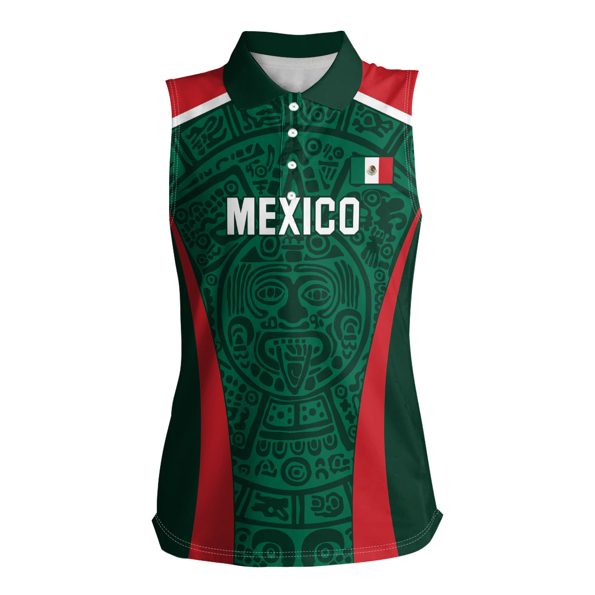 Personalized Mexico 2024 Football Women Sleeveless Polo Shirt El Tri Go Champion