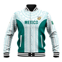 Personalized Mexico 2024 varsity jacket, mint and teal with Mexico front print