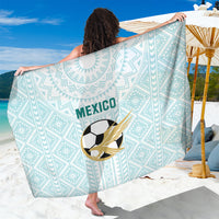 Mint Mexico football sarong with geometric pattern and soccer ball graphic