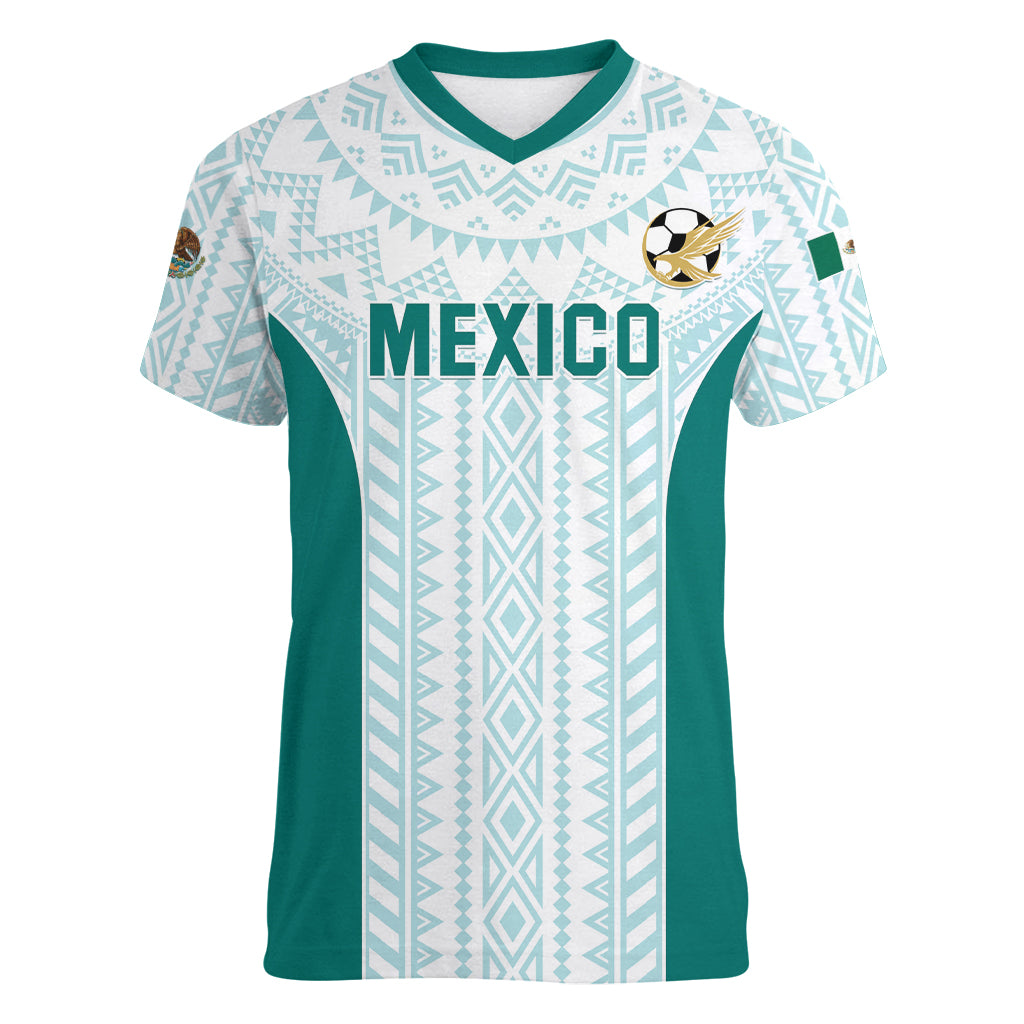 Personalized Mexico 2024 Football Women V-Neck T-Shirt El Tri Special Version