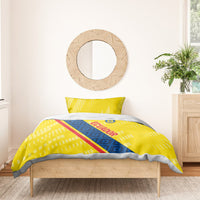 Yellow football duvet with blue diagonal panel, red stripe, and ECUADOR text