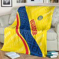 Football blanket with Ecuador crest, yellow and blue panels, red 'ECUADOR' lettering