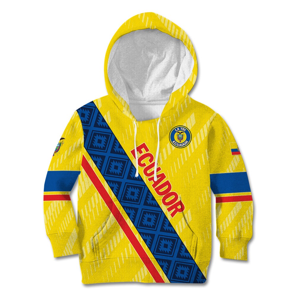 Personalized Ecuador 2024 Football Kid Hoodie Come On La Tri - Wonder Print Shop