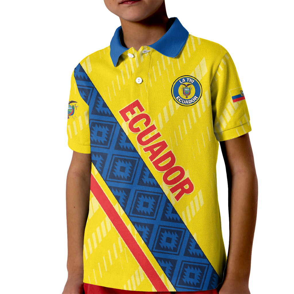 Personalized Ecuador 2024 Football Kid Polo Shirt Come On La Tri - Wonder Print Shop