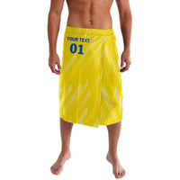 Yellow personalized football lava skirt with diagonal pattern and “YOUR TEXT 01” print