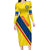 Personalized Ecuador 2024 Football Long Sleeve Bodycon Dress Come On La Tri - Wonder Print Shop