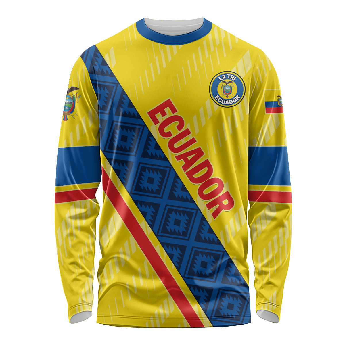 Personalized Ecuador 2024 Football Long Sleeve Shirt Come On La Tri - Wonder Print Shop