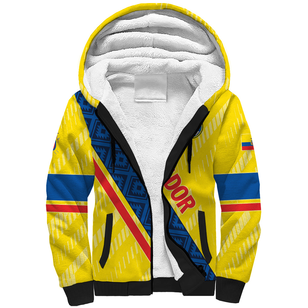 Personalized Ecuador 2024 Football Sherpa Hoodie Come On La Tri - Wonder Print Shop