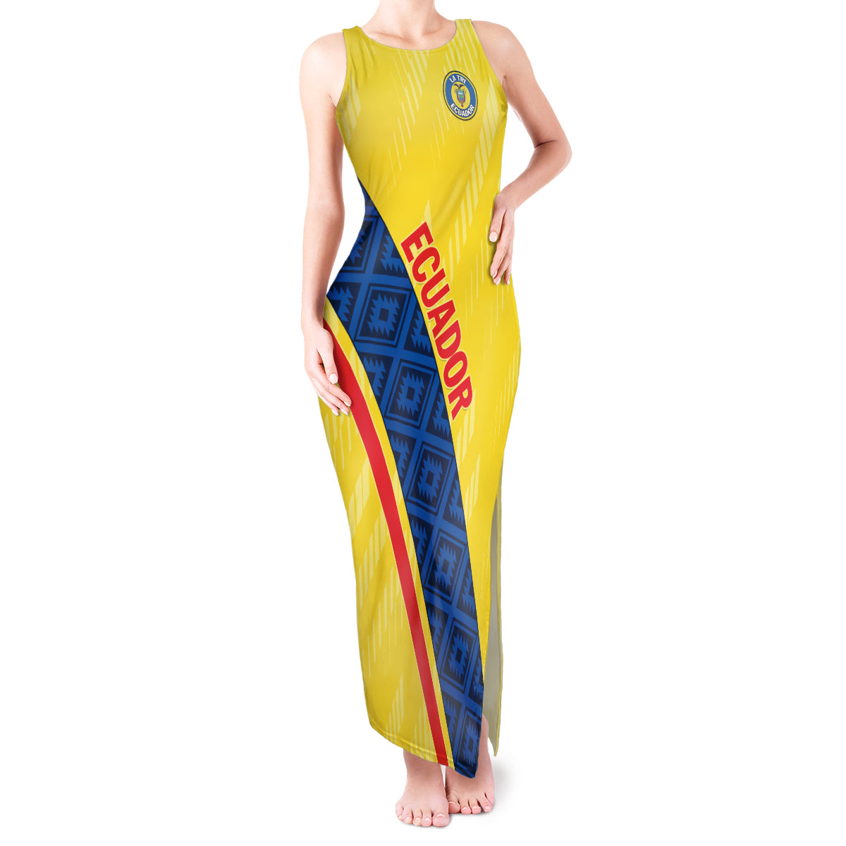 Personalized Ecuador 2024 Football Tank Maxi Dress Come On La Tri - Wonder Print Shop