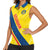 Personalized Ecuador 2024 Football Women Sleeveless Polo Shirt Come On La Tri - Wonder Print Shop