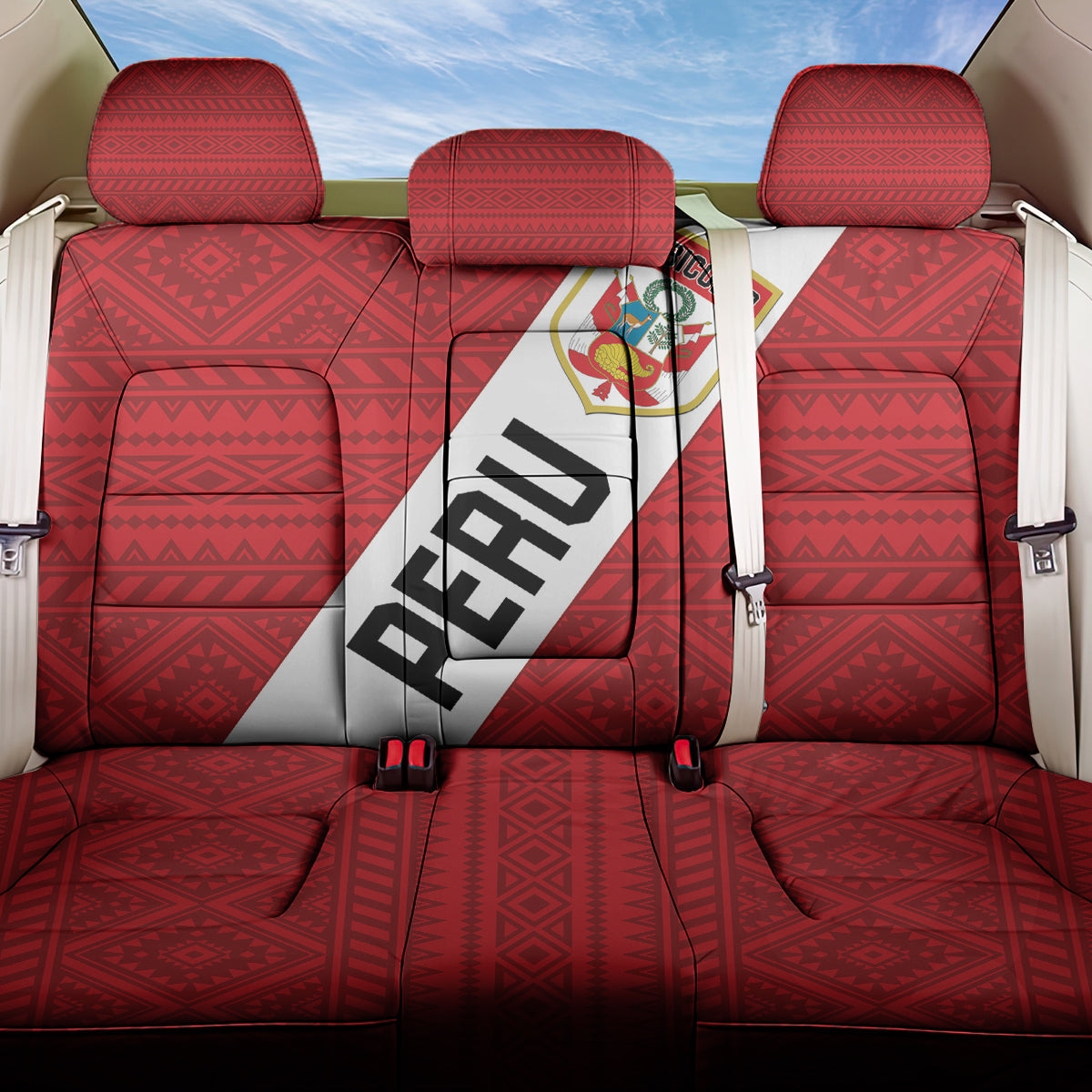 Peru 2024 Football Back Car Seat Cover Come On La Bicolor - Wonder Print Shop