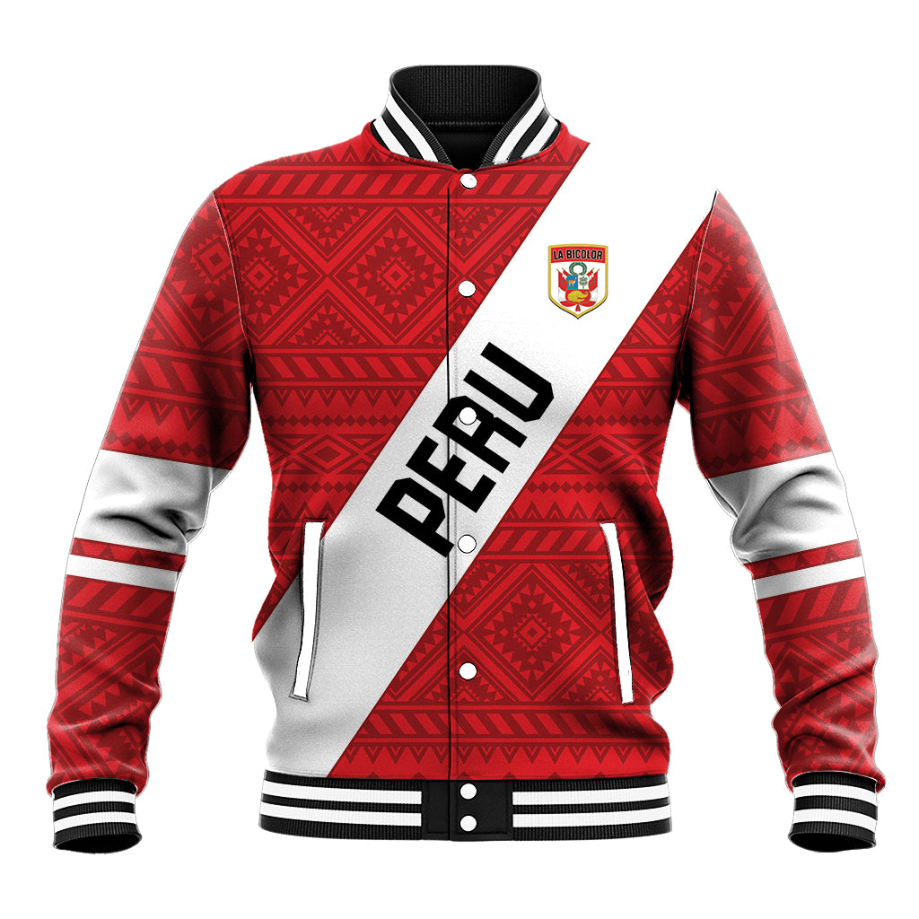 Personalized Peru 2024 Football Baseball Jacket Come On La Bicolor - Wonder Print Shop