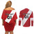 Personalized Peru 2024 Football Couples Matching Off Shoulder Short Dress and Long Sleeve Button Shirt Come On La Bicolor - Wonder Print Shop