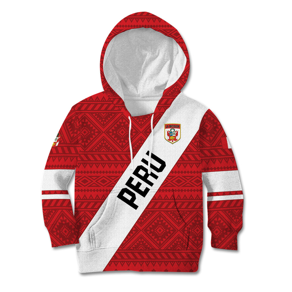 Personalized Peru 2024 Football Kid Hoodie Come On La Bicolor - Wonder Print Shop