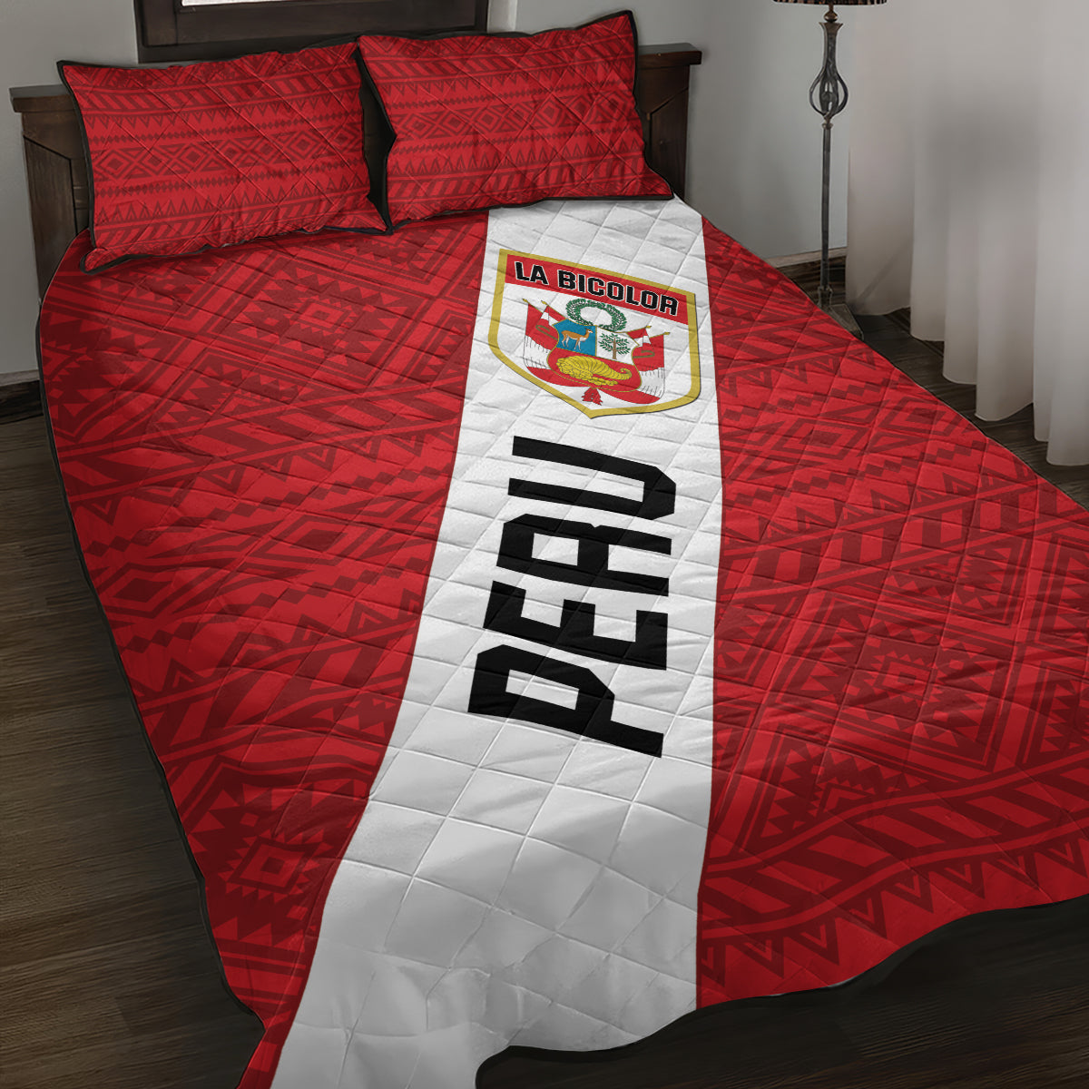 Peru 2024 Football Quilt Bed Set Come On La Bicolor - Wonder Print Shop