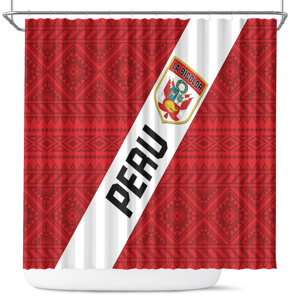 Peru 2024 Football Shower Curtain Come On La Bicolor