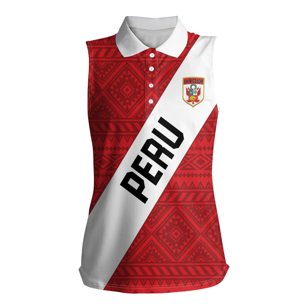 Personalized Peru 2024 Football Women Sleeveless Polo Shirt Come On La Bicolor - Wonder Print Shop