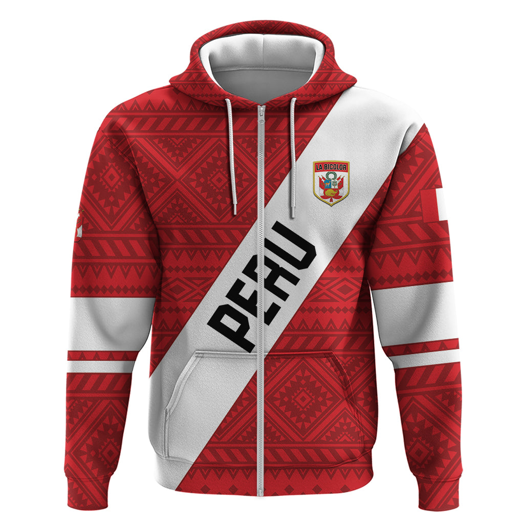 Personalized Peru 2024 Football Zip Hoodie Come On La Bicolor - Wonder Print Shop