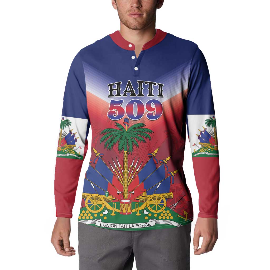 Personalized Haiti 509 Button Sweatshirt Repiblik d Ayiti