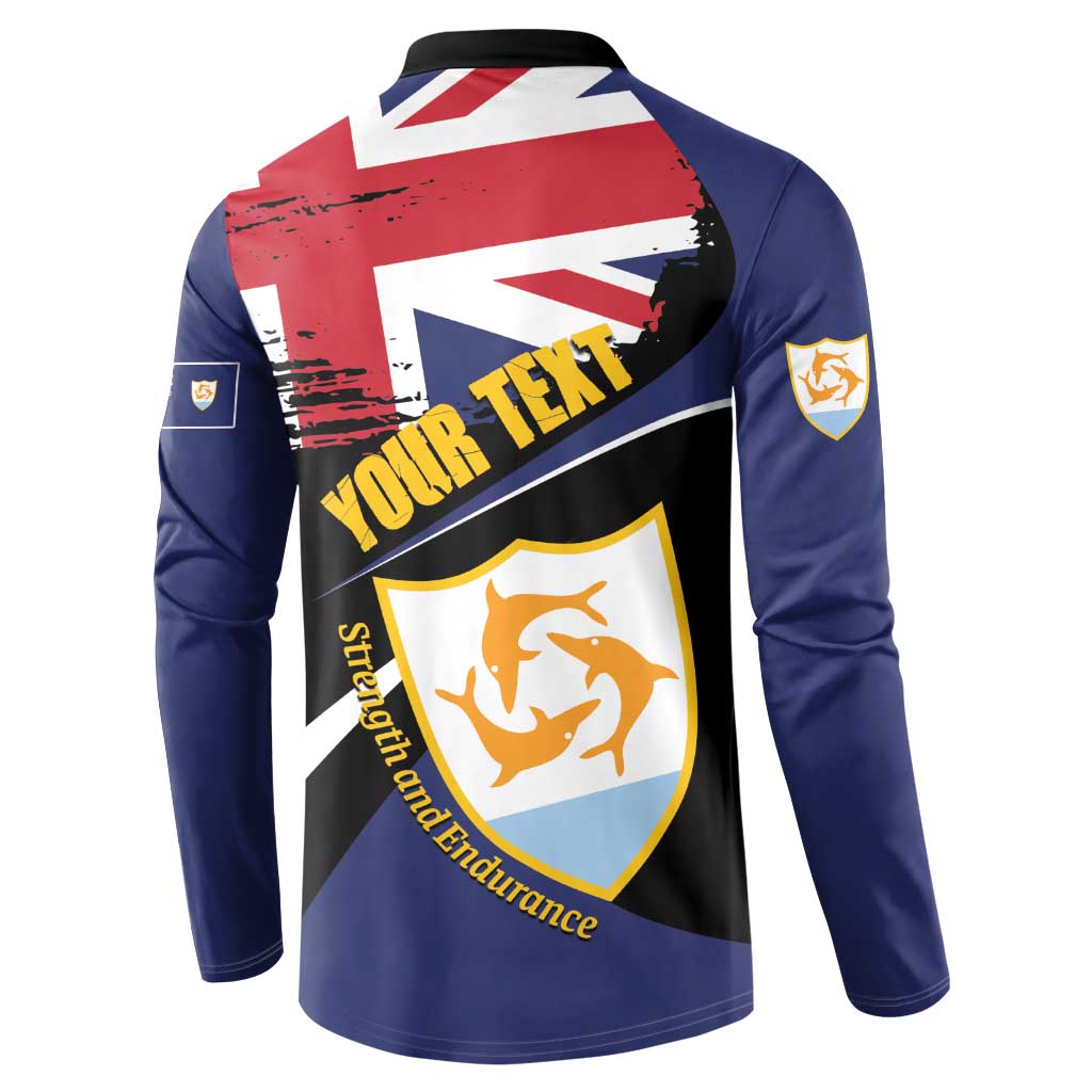 Personalised Anguilla Button Sweatshirt Strength and Endurance Grunge