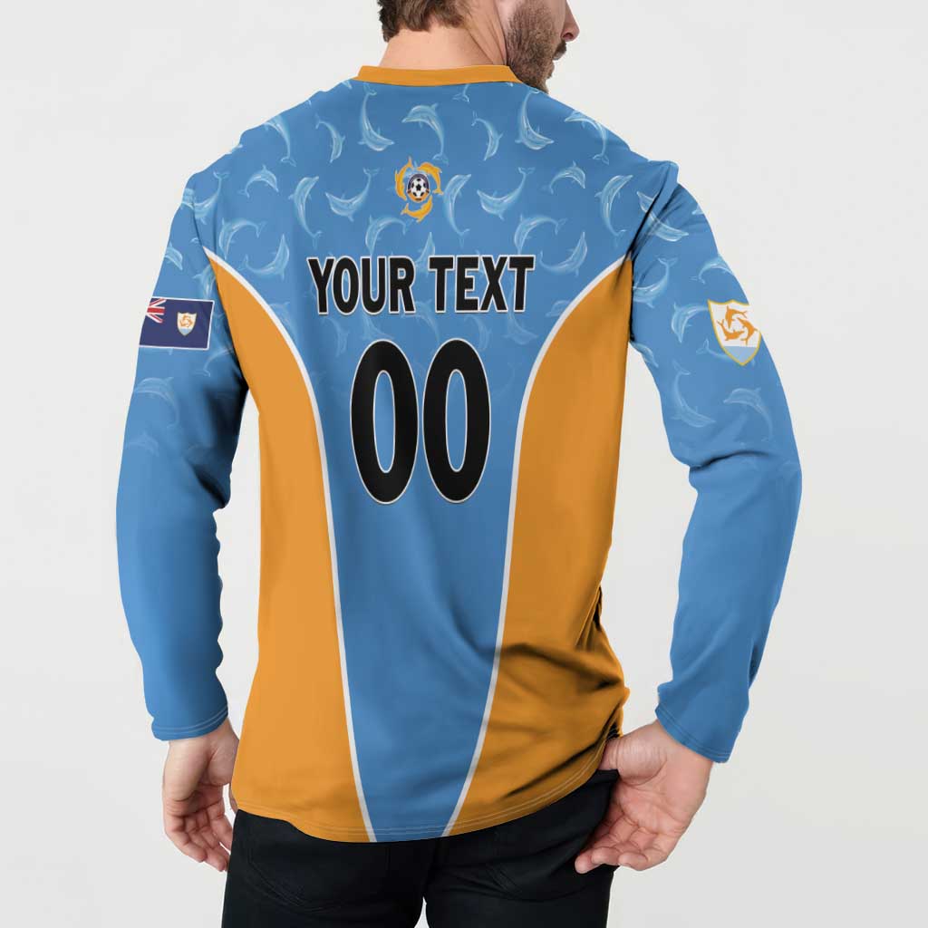 Custom Anguilla Football Button Sweatshirt Come On Soccer Dolphins