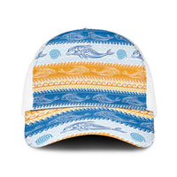 Anguilla Dolphins Pattern Baseball Net Cap Orange And Blue - Wonder Print Shop