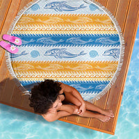 Anguilla Dolphins Pattern Beach Blanket Orange And Blue