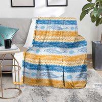 Anguilla Dolphins Pattern Blanket Orange And Blue