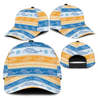Anguilla Dolphins Pattern Classic Cap Orange And Blue - Wonder Print Shop