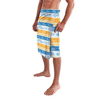 Anguilla Dolphins Pattern Lavalava Orange And Blue