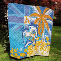 Anguilla 3 Dolphins Quilt Summer Stylized