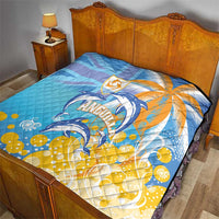 Anguilla 3 Dolphins Quilt Summer Stylized