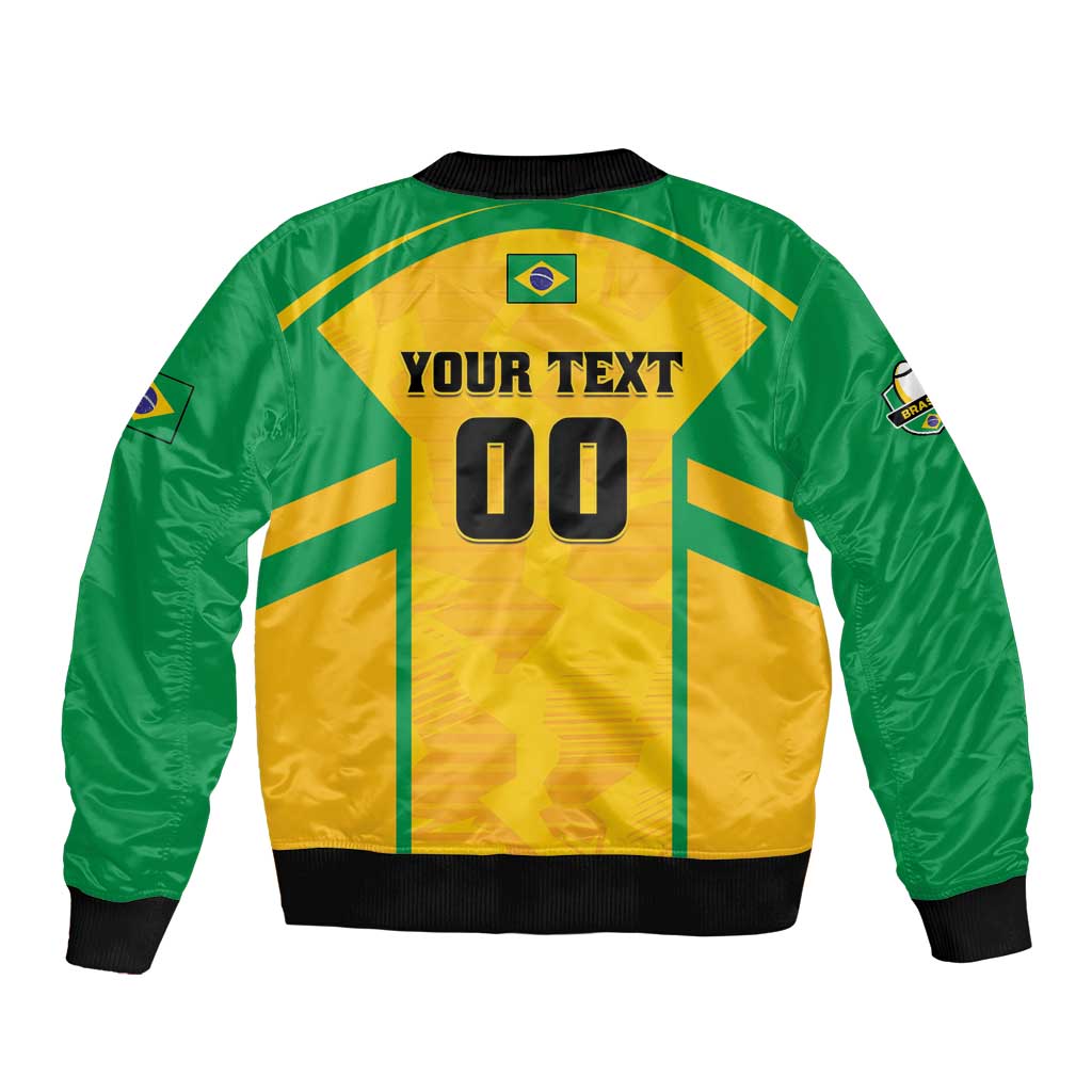 Custom Rugby Brazil Bomber Jacket Tupis Go Champions - Wonder Print Shop