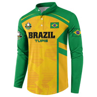 Custom Rugby Brazil Button Sweatshirt Tupis Go Champions - Wonder Print Shop