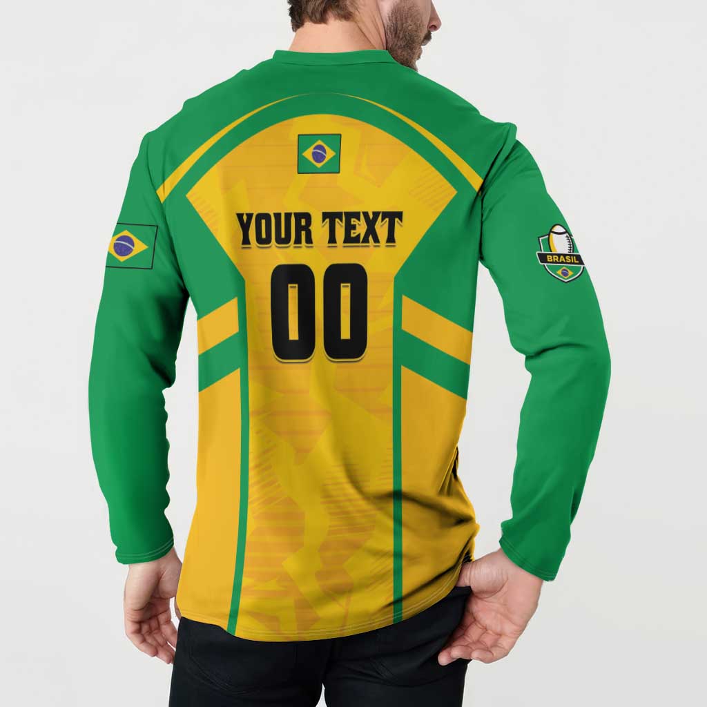 Custom Rugby Brazil Button Sweatshirt Tupis Go Champions - Wonder Print Shop