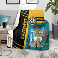 Teal-and-black football blanket with yellow stripe bands, team crest and flamingo graphic