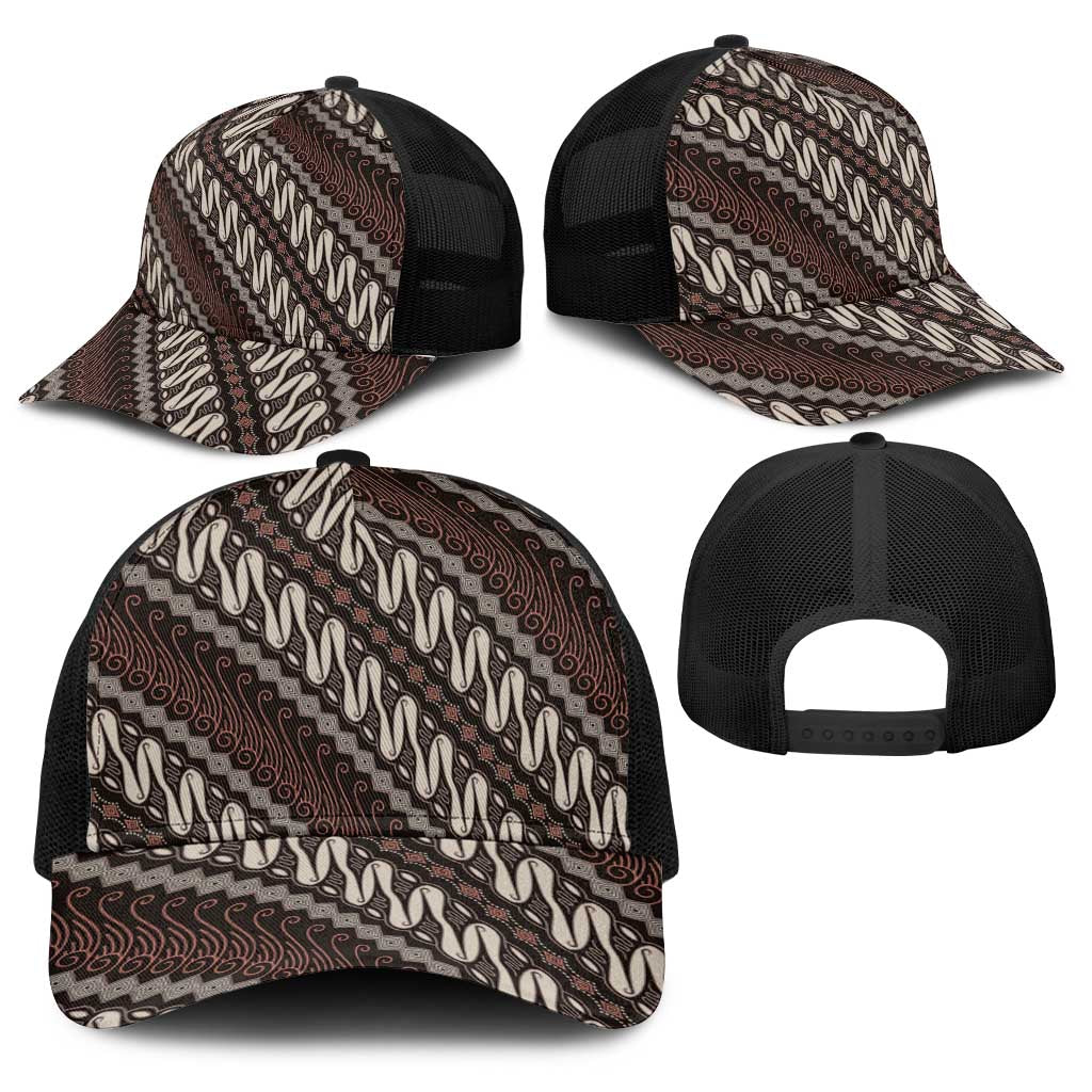 Yogyakarta Parang Batik Motifs Baseball Net Cap Indonesian Traditional Pattern