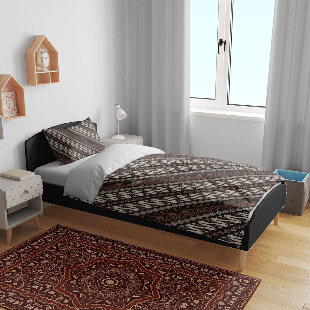 Yogyakarta Parang Batik Motifs Bedding Set Indonesian Traditional Pattern