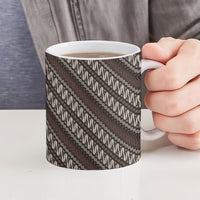 Yogyakarta Parang Batik Motifs Ceramic Mug Indonesian Traditional Pattern