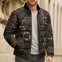 Batik Sekar Jagad Bomber Puffer Jacket Indonesian Traditional Pattern